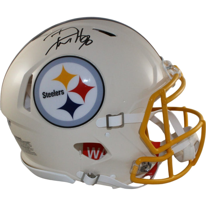 TJ Watt Autographed Pittsburgh Steelers Authentic Retro Helmet Beckett WIT 56207