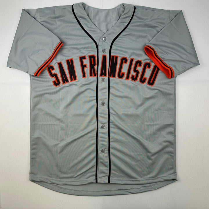 Facsimile Autographed Willie Mays San Francisco Grey Reprint Auto Jersey Mens XL