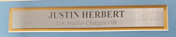 Los Angeles Chargers Justin Herbert Signed Framed Powder Blue Jersey Beckett BAS