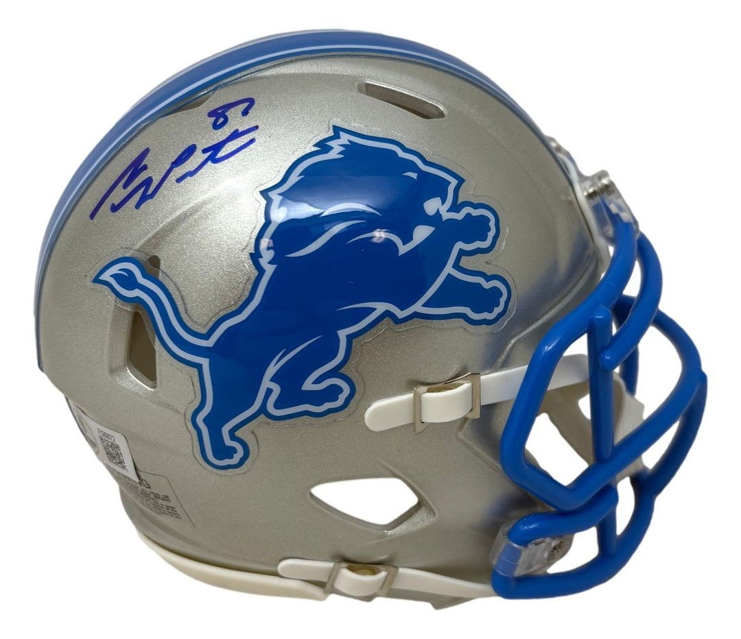 Sam LaPorta Signed Detroit Lions Mini Speed Helmet BAS ITP