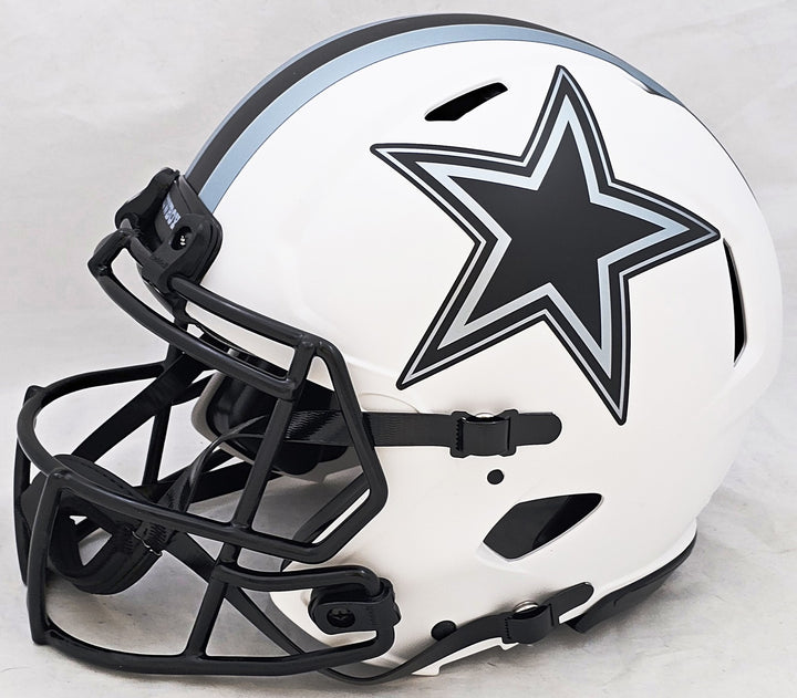 Roger Staubach Auto Cowboys Lunar Eclipse White Full Size Auth Speed Helmet BAS