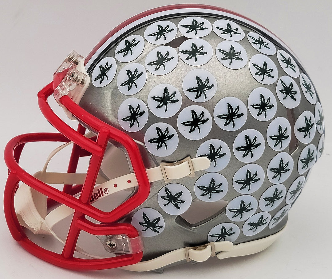 Denzel Burke Signed Ohio State Buckeyes Flash Gray Speed Mini Helmet Beckett