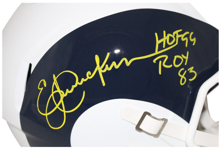 Eric Dickerson Signed Los Angeles Rams F/S AMP Helmet HOF & ROY Beckett 33729