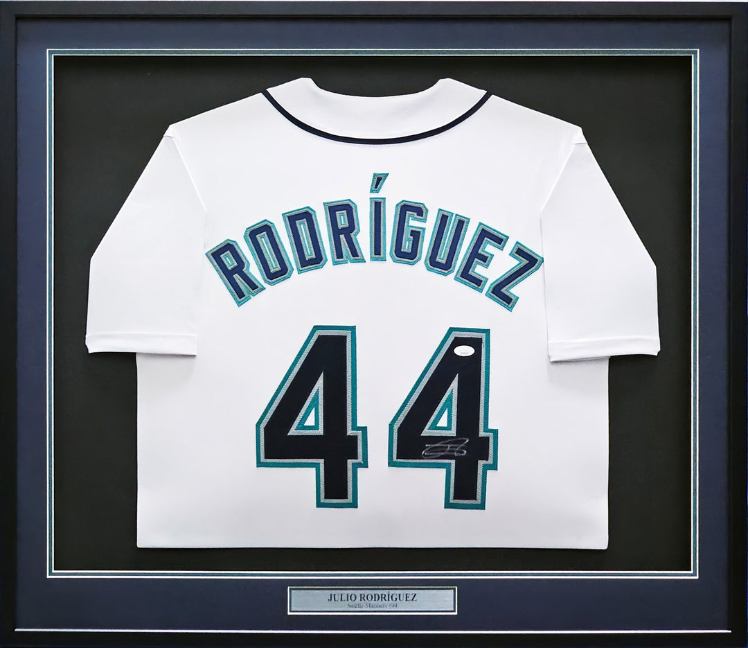 Seattle Mariners Julio Rodriguez Signed Framed White Jersey JSA