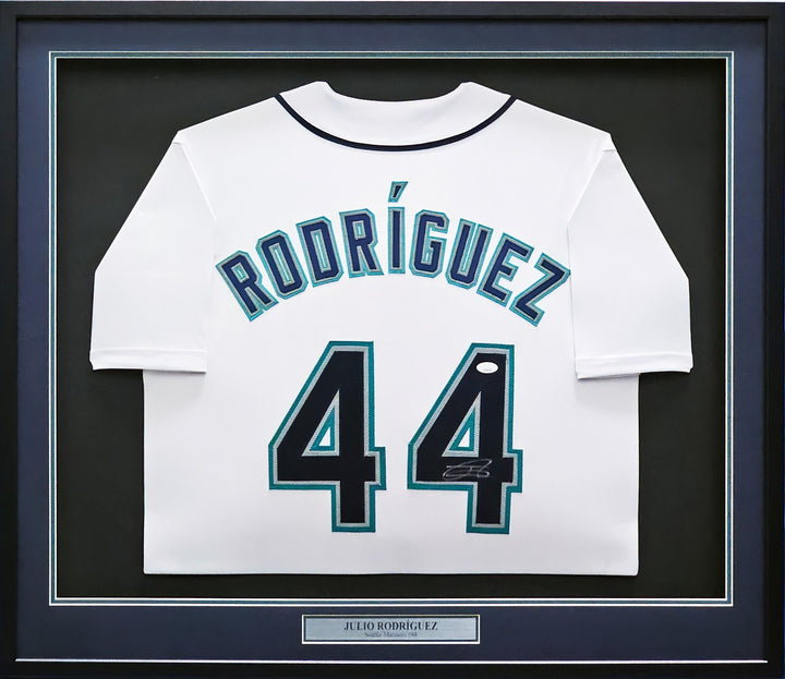 Seattle Mariners Julio Rodriguez Signed Framed White Jersey JSA