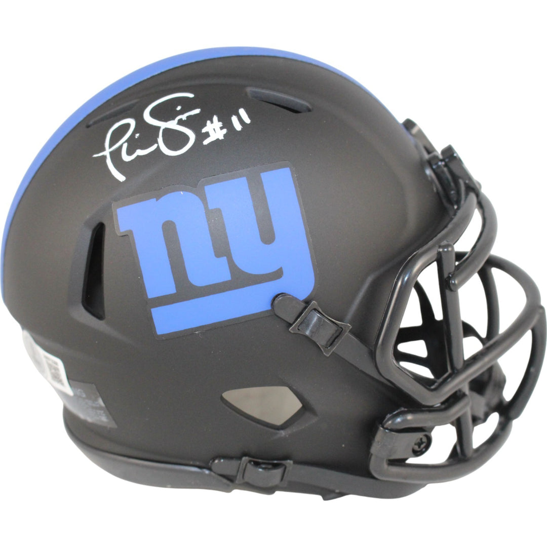 Phil Simms Autographed New York Giants Eclipse Mini Helmet Beckett Witness 50805