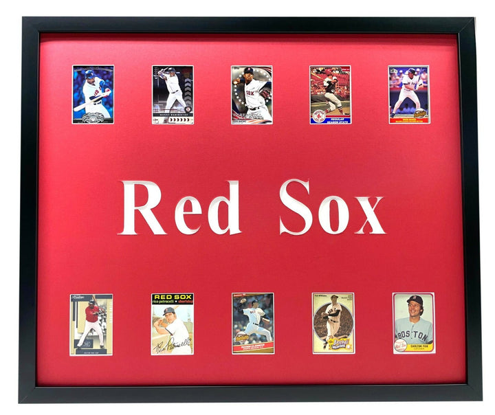 Boston Red Sox Legends Framed 10 Baseball Card Collage Lot Williams Ortiz Yaz