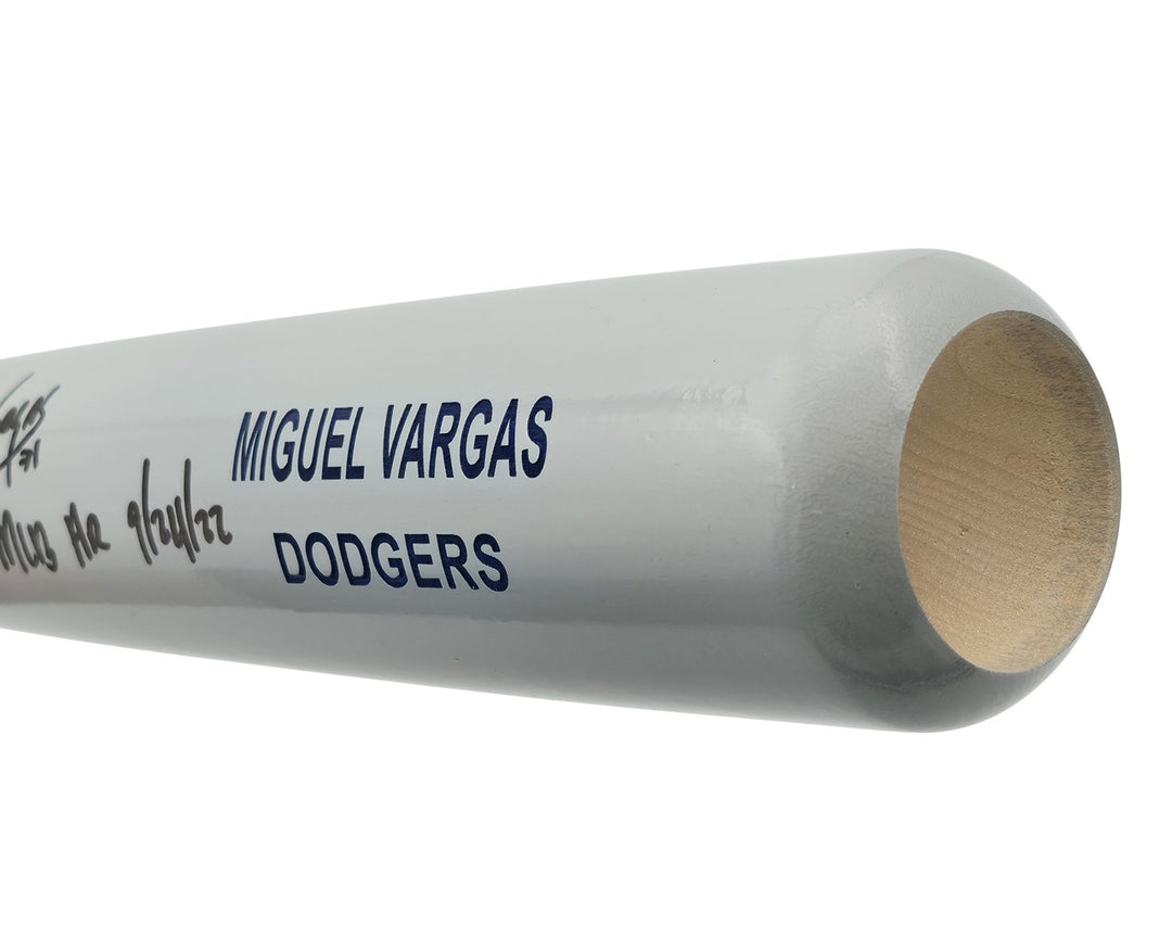 Miguel Vargas Auto Gray Rawlings Game Model Bat Dodgers White Sox 1st MLB HR BAS