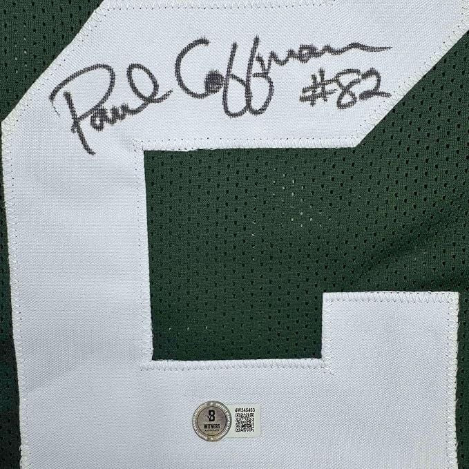 Framed Autographed Paul Coffman 35x39 Green Bay Green Jersey BAS COA