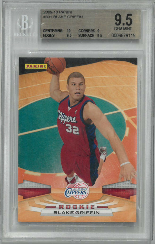 Blake Griffin 2009-10 Panini Rookie RC Card #301 Beckett/BGS Graded Gem Mint 9.5