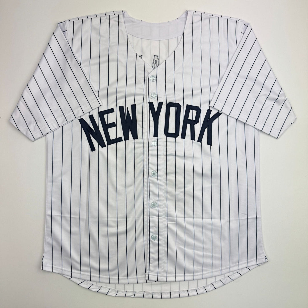 Autographed/Signed Steve Sax New York Pinstripe Baseball Jersey JSA COA