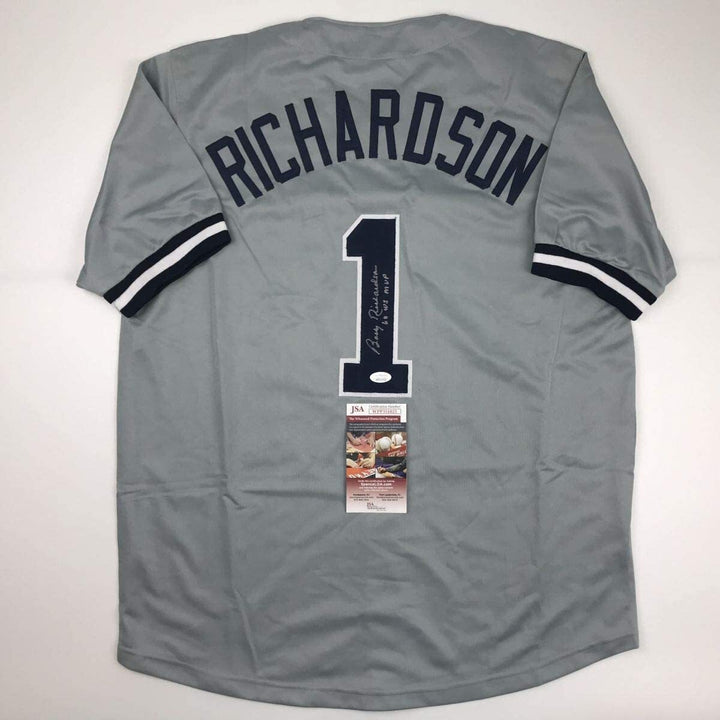 Autographed/Signed BOBBY RICHARDSON 60 WS MVP New York Grey Jersey JSA COA Auto