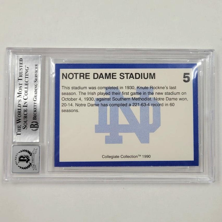 Rudy Ruettiger autograph signed 1990 Notre Dame Promo #5 card BGS BAS 10 Auto