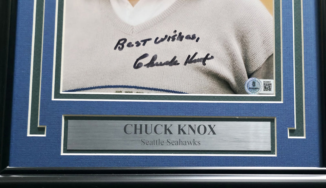 Chuck Knox Signed Framed 8x10 Photo Seattle Seahawks "Best Wishes" MCS Holo