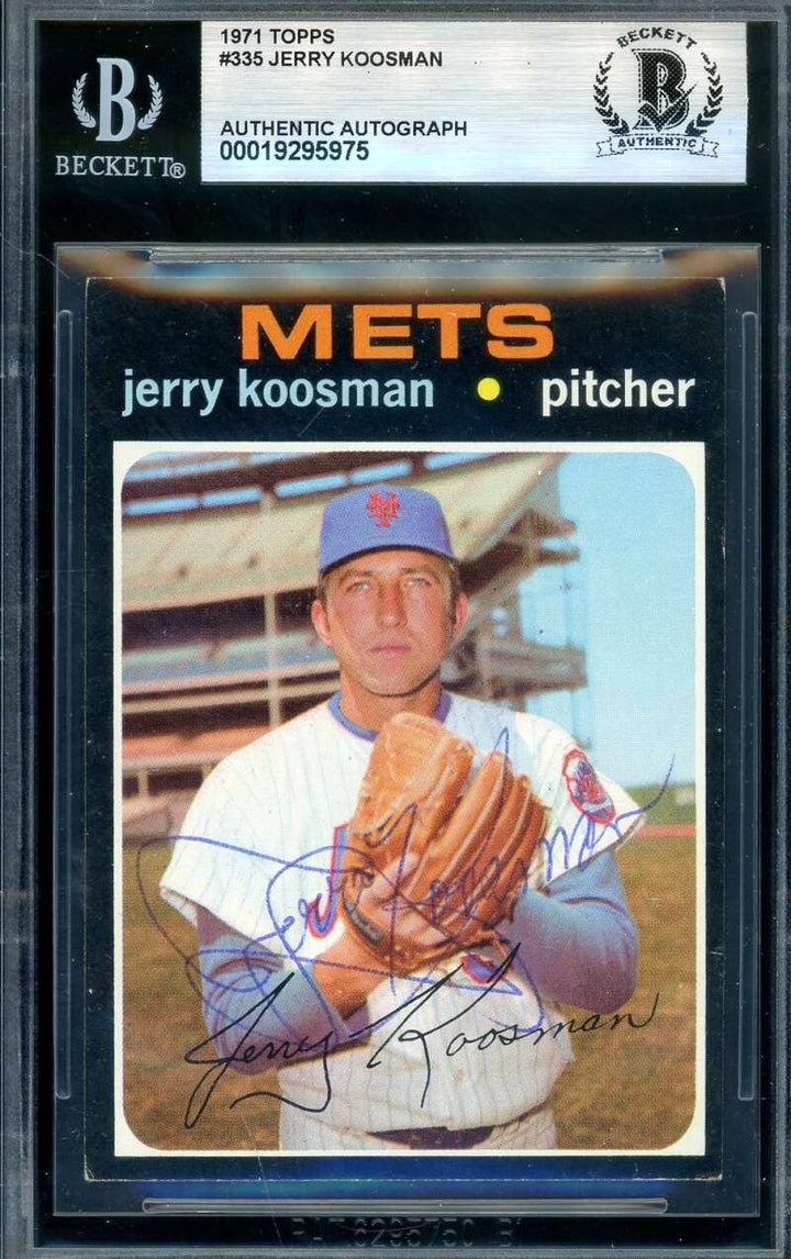 Jerry Koosman Beckett BAS Vintage Signed 1971 Topps Autograph Mets