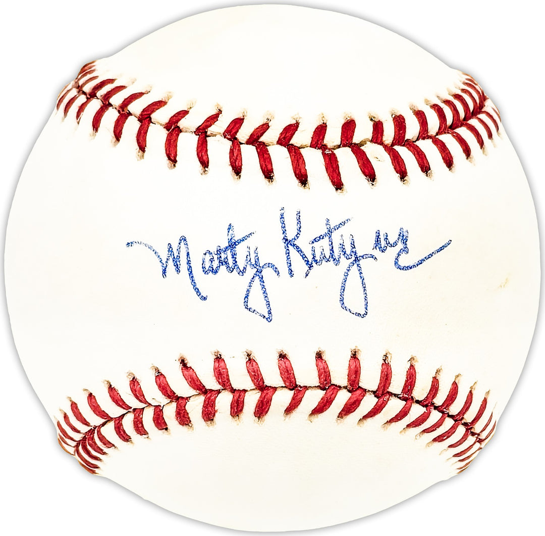 Marty Kutyna Signed Official AL Baseball Senators, KC A's Beckett QR #BM25488