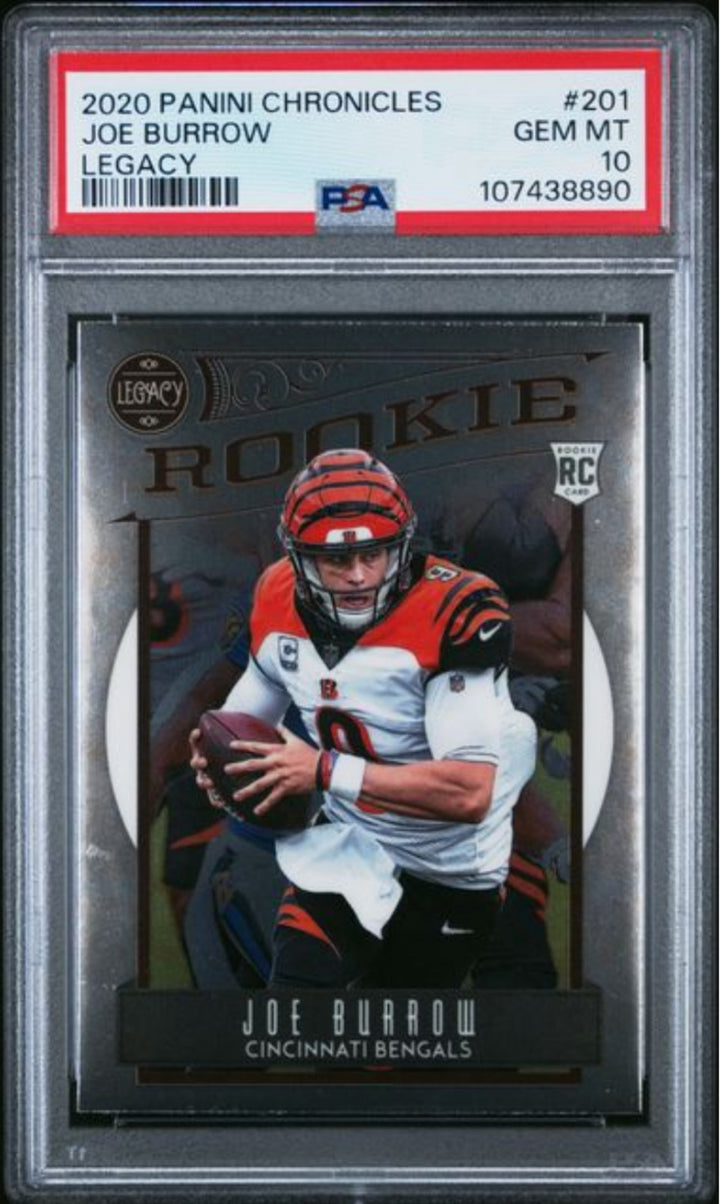 Graded 2020 Panini Chronicles Joe Burrow #201 Legacy Rookie RC Card PSA 10 Mint