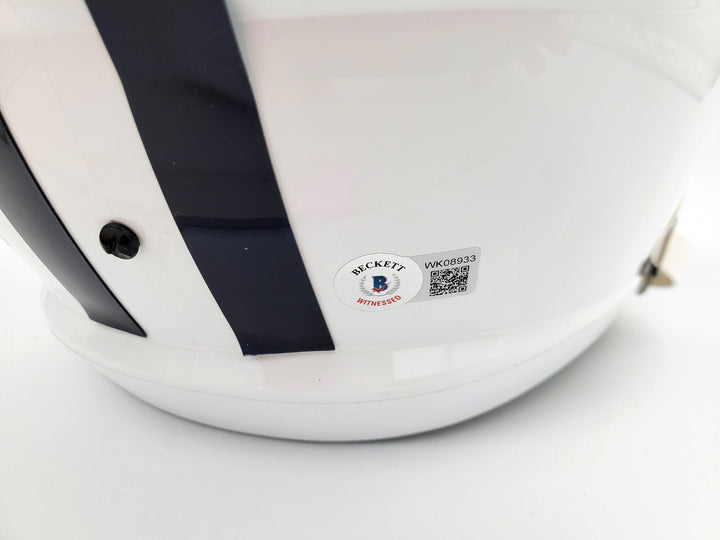 Zach Wilson Signed BYU Cougars White Full Size Replica Speed Helmet Beckett BAS