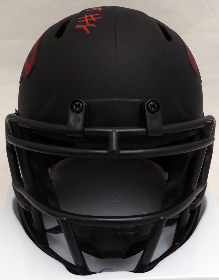 Kyle Pitts Signed Falcons Eclipse Black Speed Mini Helmet Beckett #WL88312