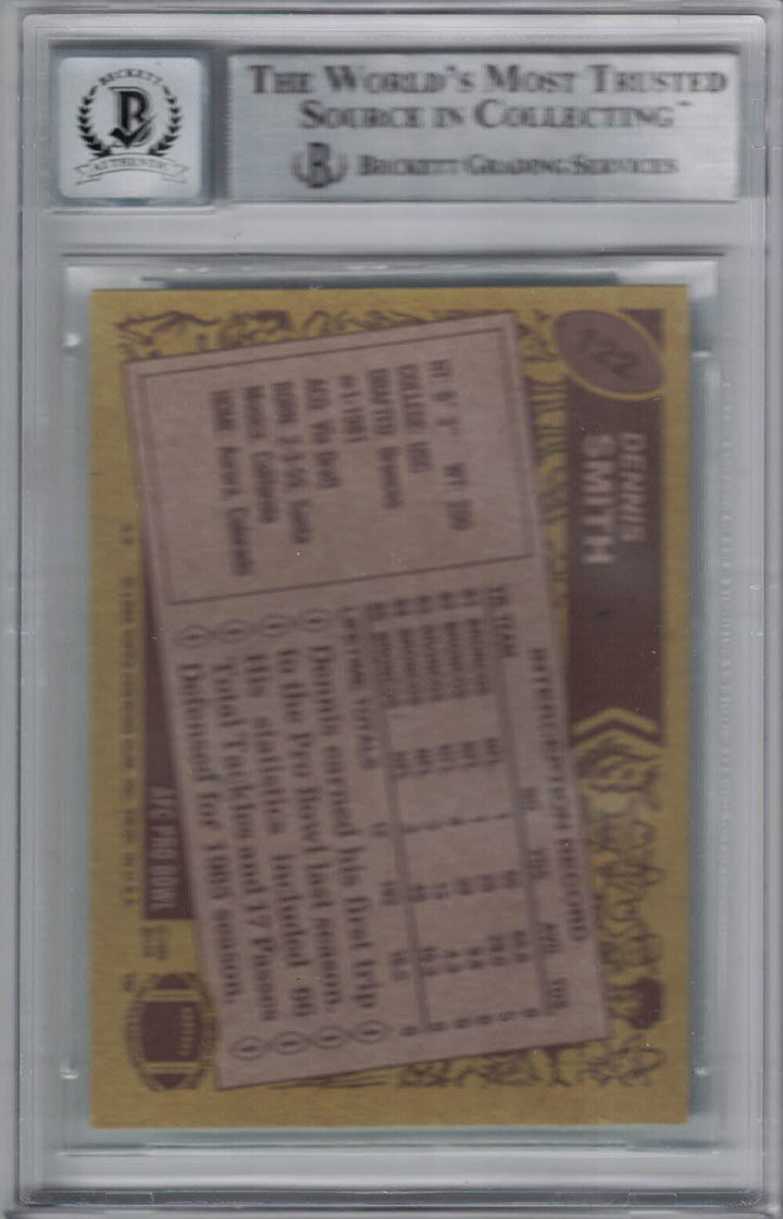 Dennis Smith Autographed 1986 Topps #122 Rookie Card Beckett Slabbed 34304