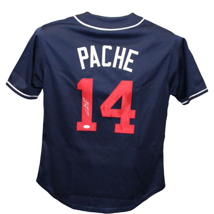 Christian Pache Autographed/Signed Pro Style Blue Jersey JSA 43540