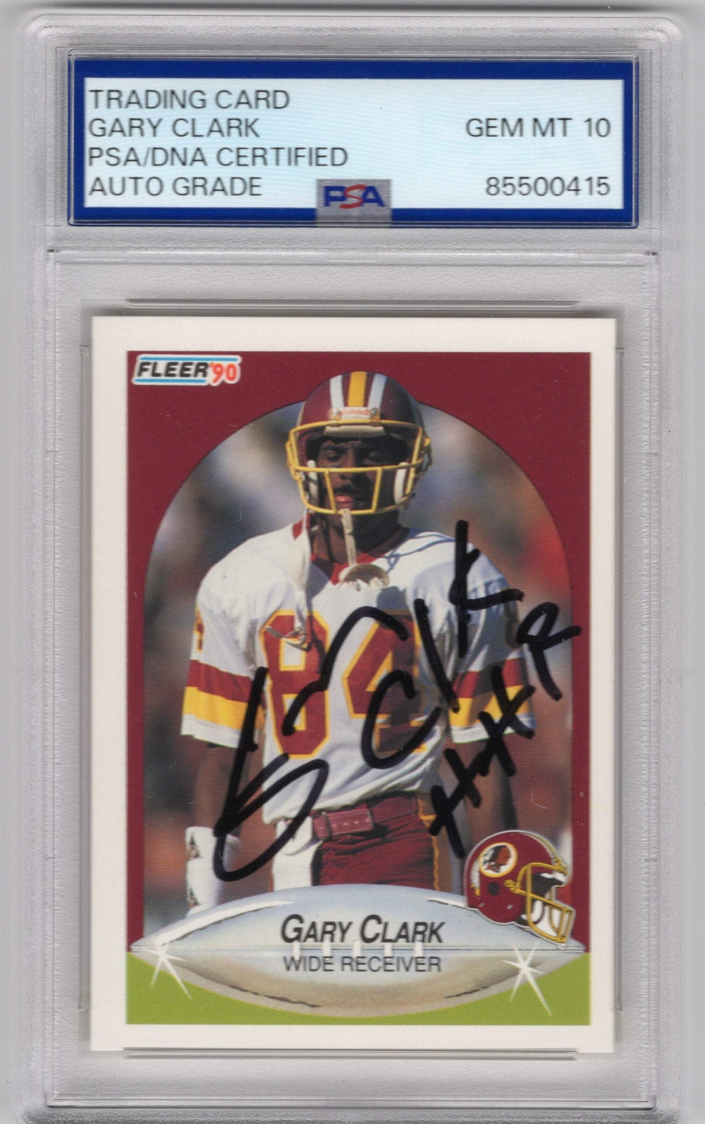 Gary Clark 1990 Fleer #154 PSA Auto Grade GEM MT 10 Card
