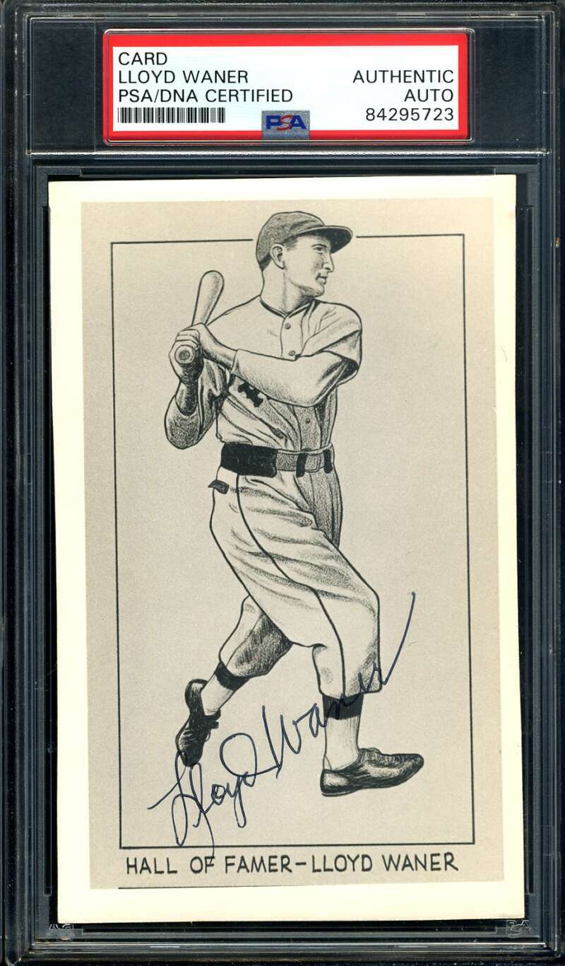Lloyd Waner Signed PSA DNA Coa Pirates Photo Card Autograph