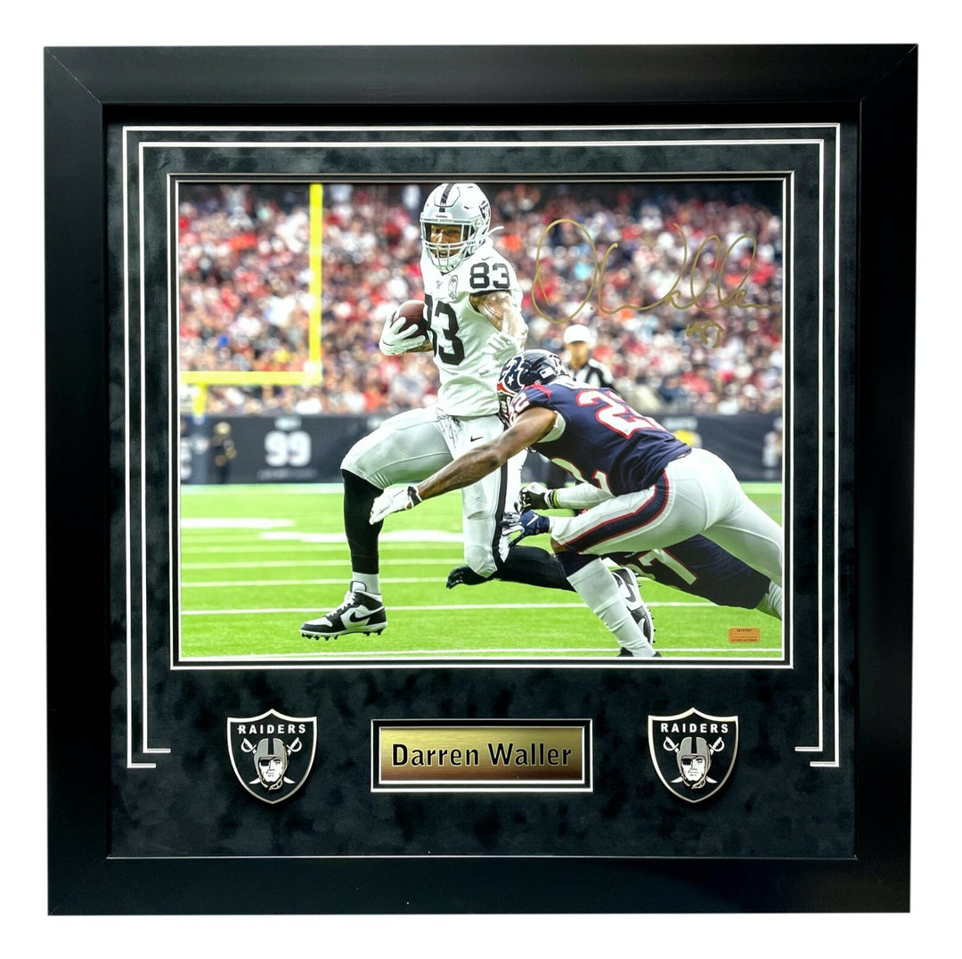 Darren Waller Signed Las Vegas Raiders Framed 16x20 Photo Inscriptagraphs COA