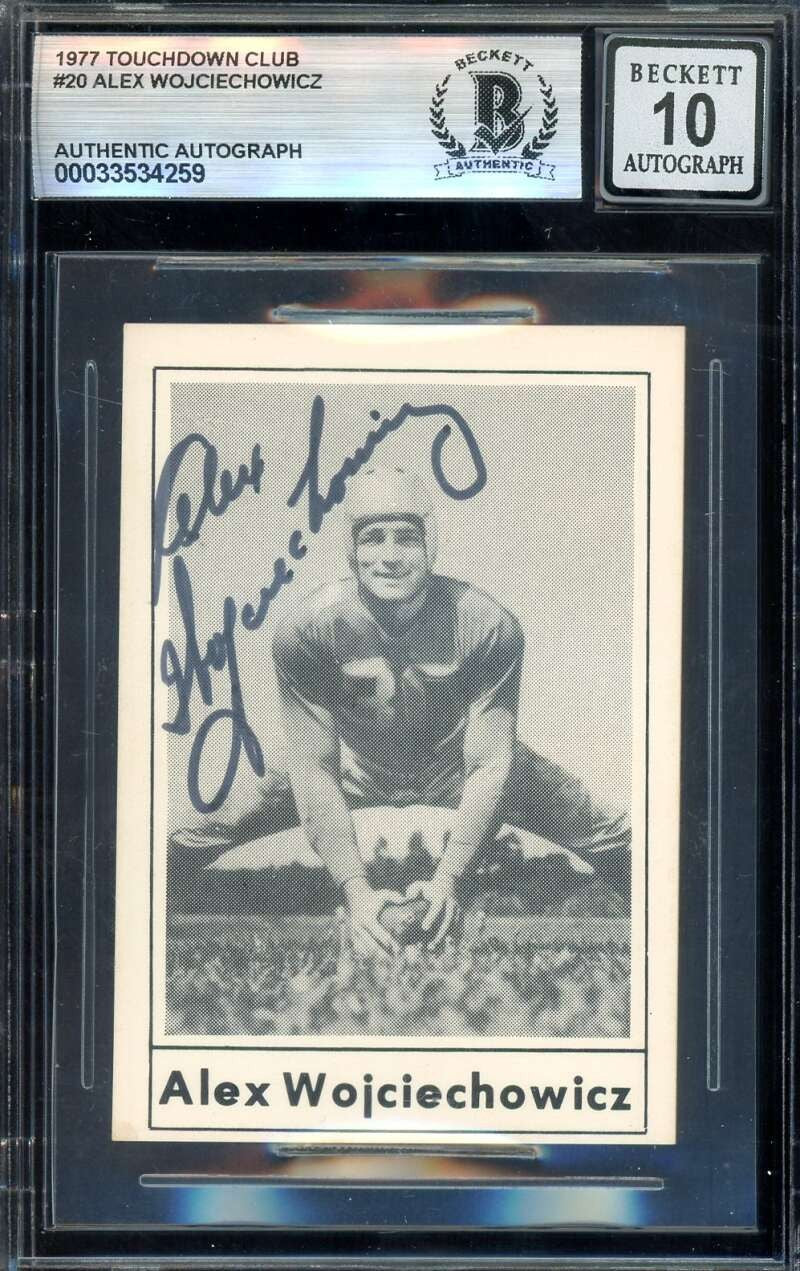 Alex Wojciechowicz Gem Mint 10 Beckett BAS Signed 1977 Touchdown Club Autograph