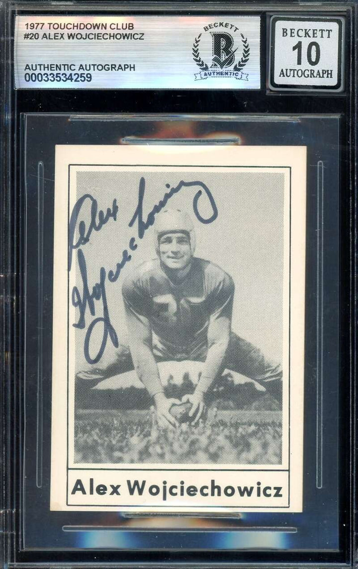 Alex Wojciechowicz Gem Mint 10 Beckett BAS Signed 1977 Touchdown Club Autograph