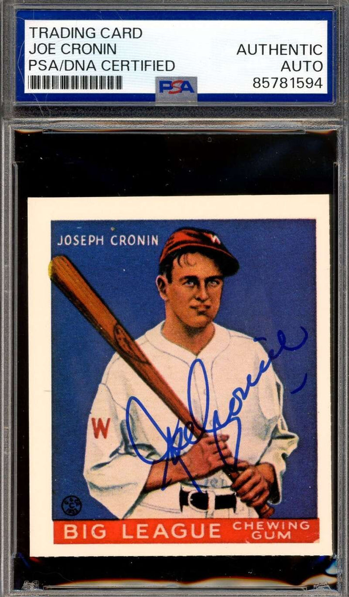 Joe Cronin PSA DNA Signed 1933 Goudey 1977 Dover Reprint Autograph