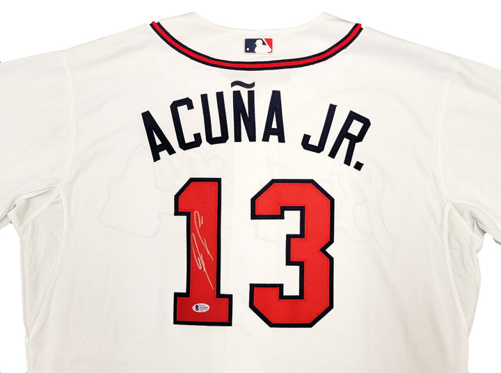 Braves Ronald Acuna Jr Auto White Majestic Authentic Cool Base Jersey 52 Beckett