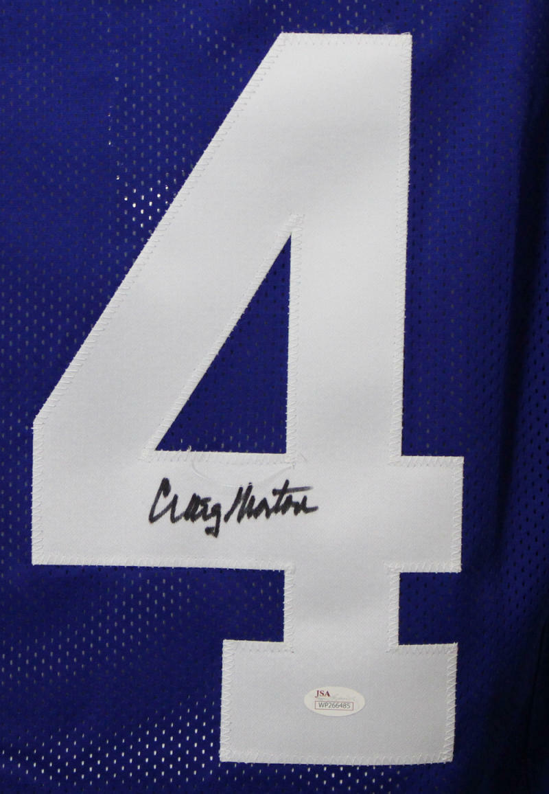 Craig Morton Autographed/Signed Pro Style XL Blue Jersey JSA 13470