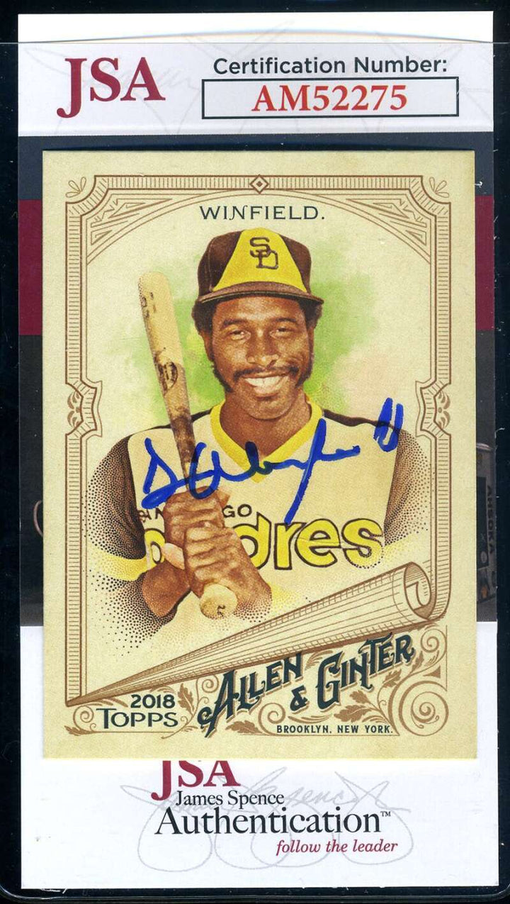 Dave Winfield JSA Coa Signed 2018 Topps Allen and Ginter Autograph