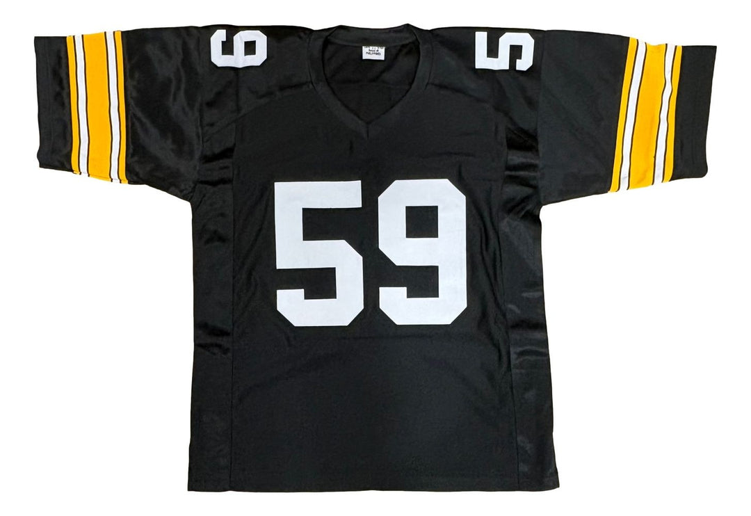 Jack Ham Pittsburgh Signed Black Football Jersey HOF 88 BAS