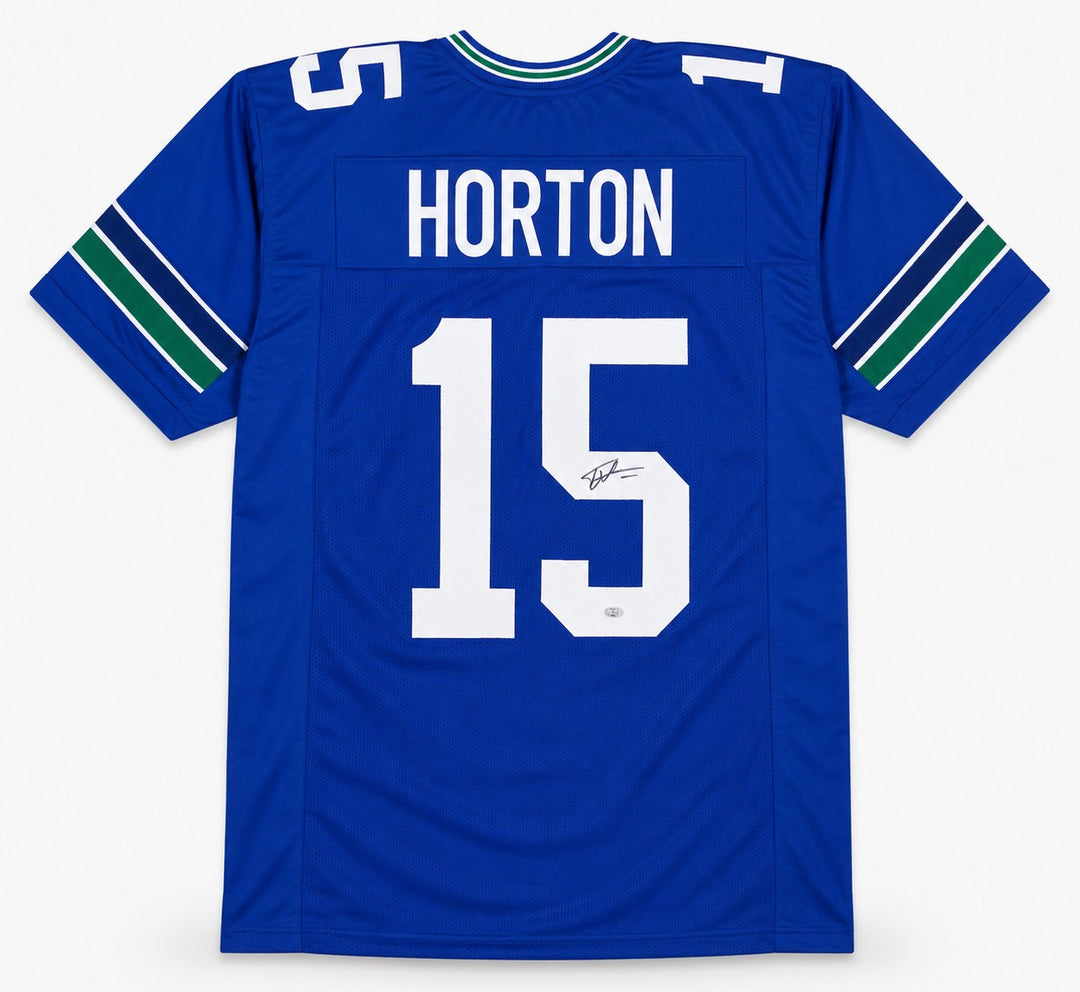 Seattle Seahawks Tory Horton Signed Blue Throwback Jersey MCS Holo
