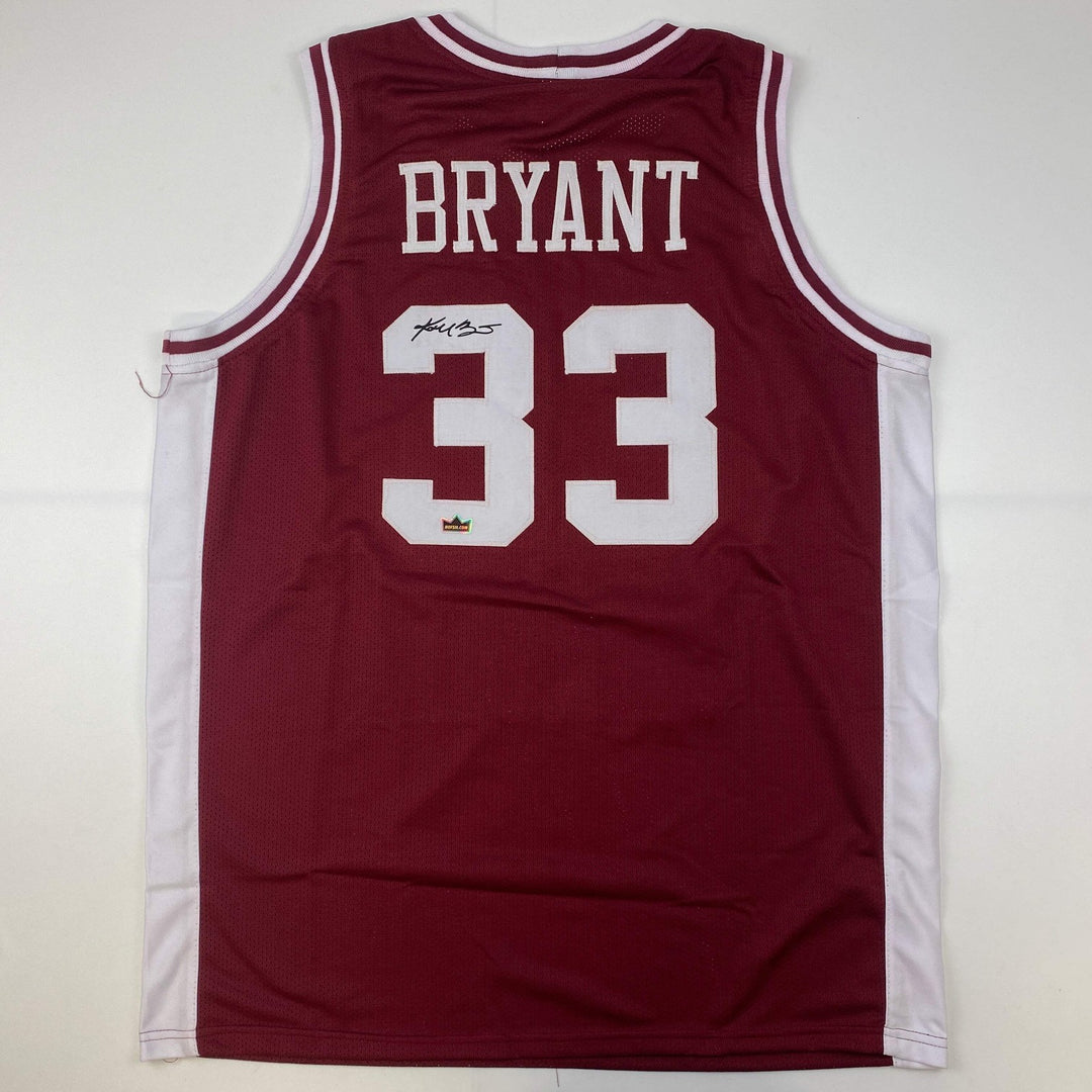 Facsimile Autographed Kobe Bryant Lower Merion Maroon Auto Jersey Size Men's XL
