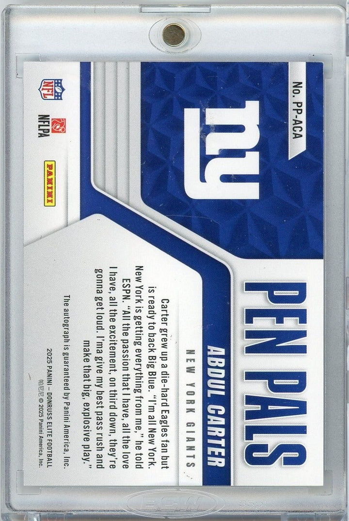 2025 Donruss Elite Pen Pals Abdul Carter #PPACA Auto Rookie RC Card