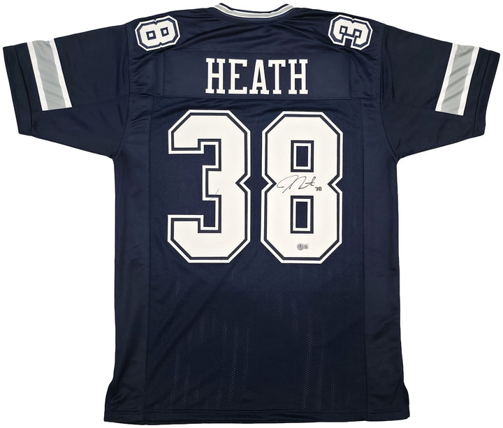 Dallas Cowboys Jeff Heath Autographed Blue Jersey Beckett BAS QR