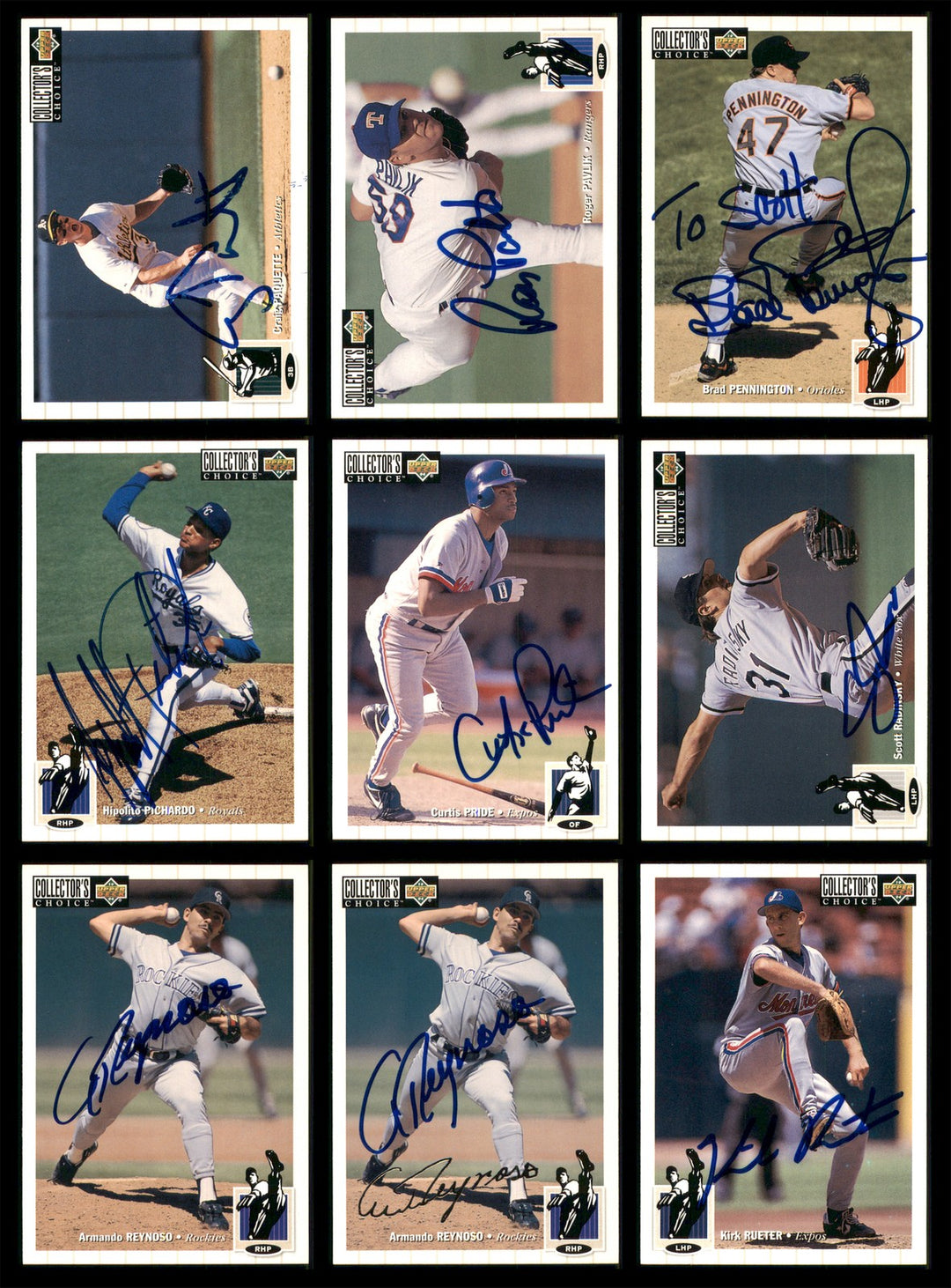 1994 Upper Deck Collector's Choice Baseball Signed Cards Lot Of 87