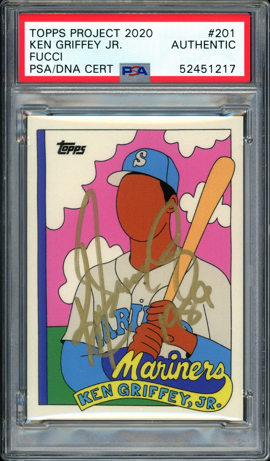 Ken Griffey Jr. Auto Topps Project 2020 Fucci Card 201 Mariners 1989 1/1 PSA/DNA