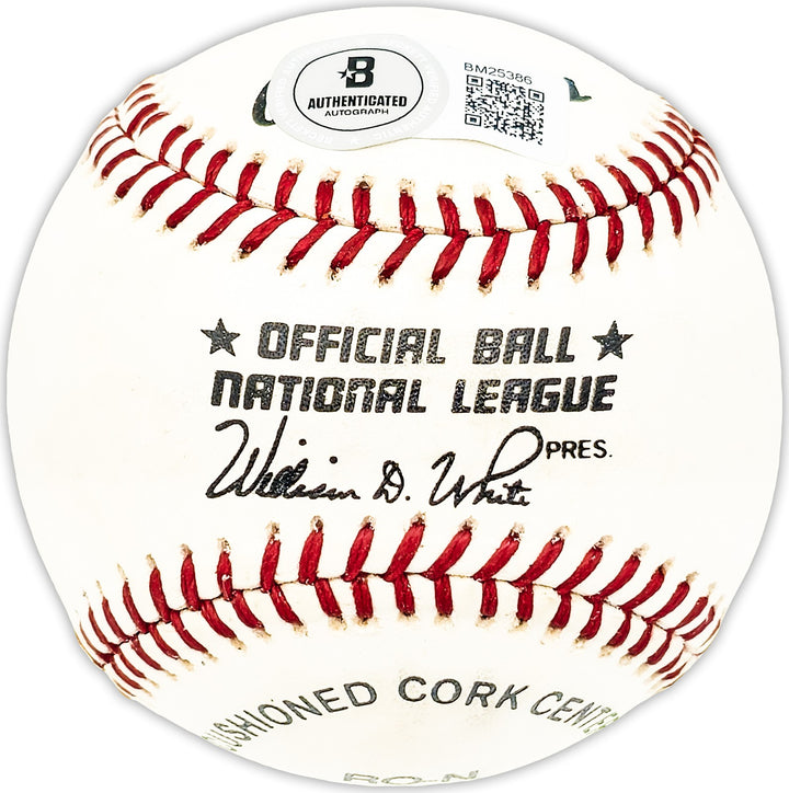 Bob Miller Signed Official NL Baseball Philadelphia Phillies, Mets Beckett QR