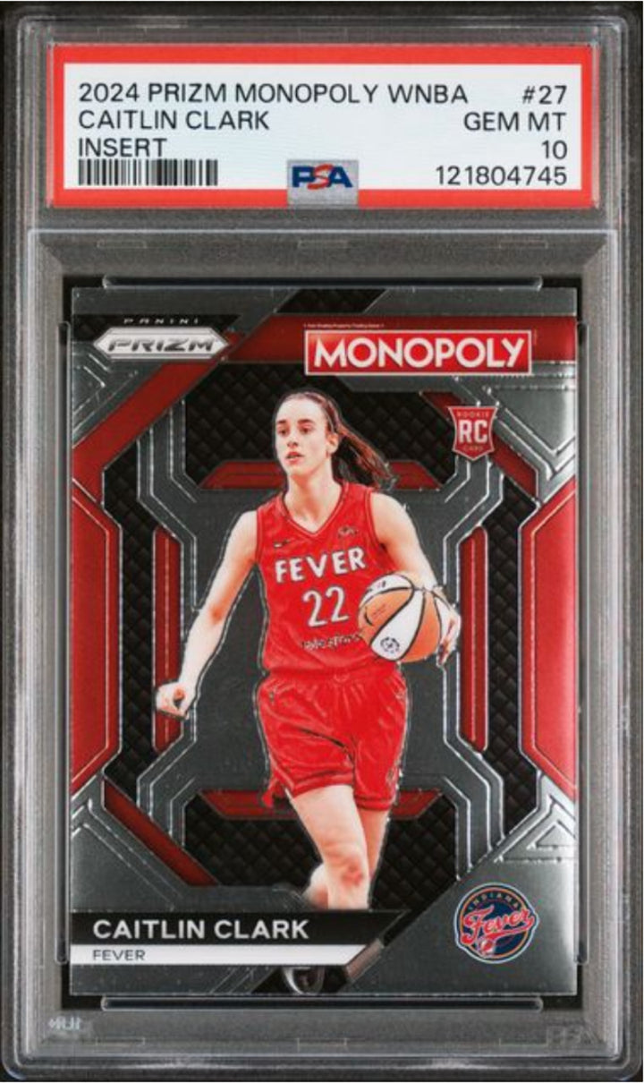 Graded 2024 Panini Prizm Monopoly WNBA Caitlin Clark #27 Rookie RC Card PSA 10