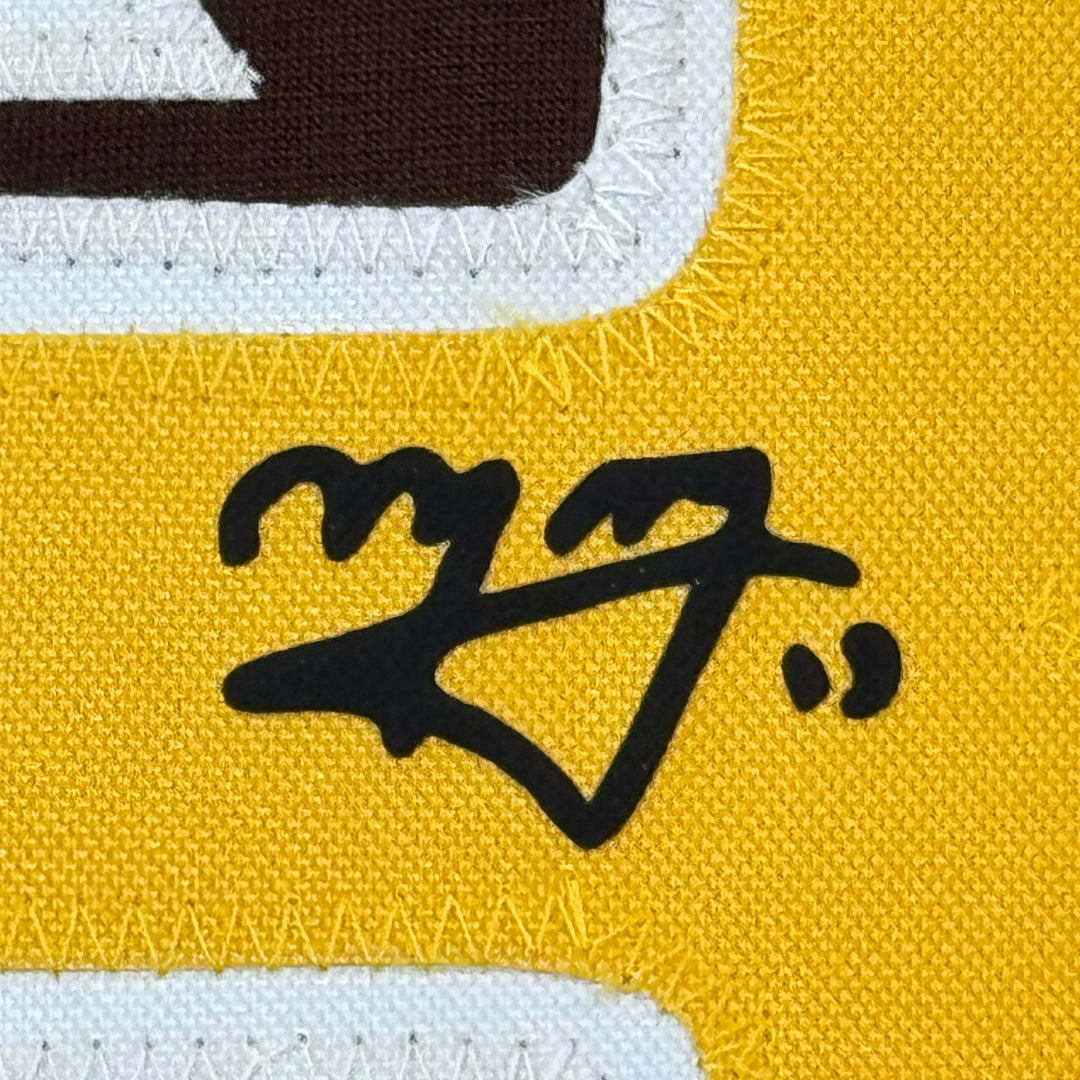 Framed Facsimile Autographed Manny Machado 33x42 Brown Reprint Laser Auto Jersey