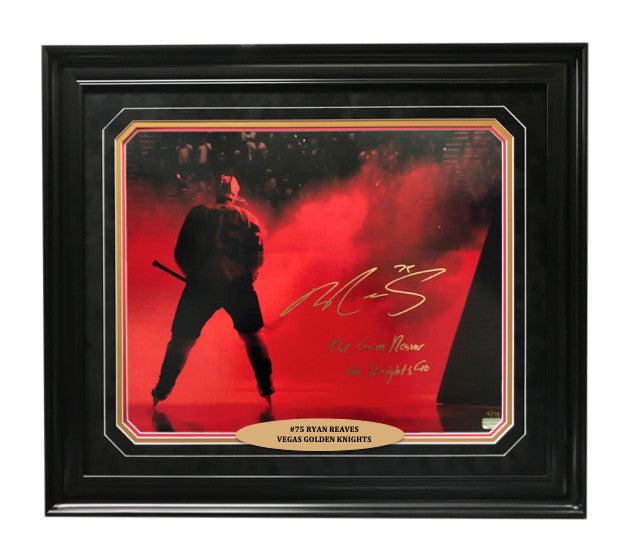 Ryan Reaves Signed 16x20 Photo Framed Inscribed #D/75 COA Vegas Golden Knights