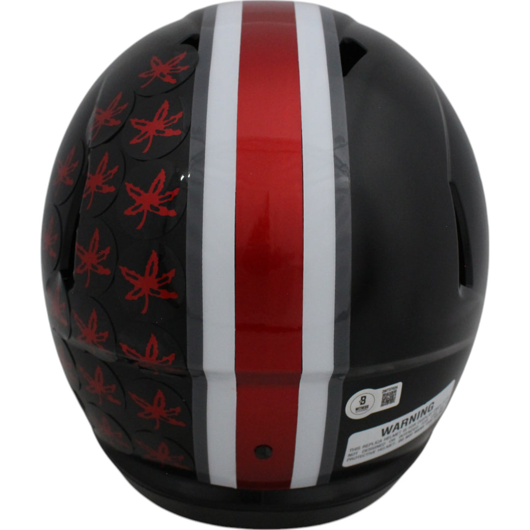 Quinshon Judkins Autographed Ohio State Buckeyes Black F/S Helmet Beckett 49638