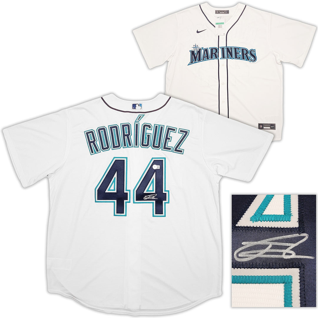 Seattle Mariners Julio Rodriguez Signed White Nike Jersey Size XL Beckett