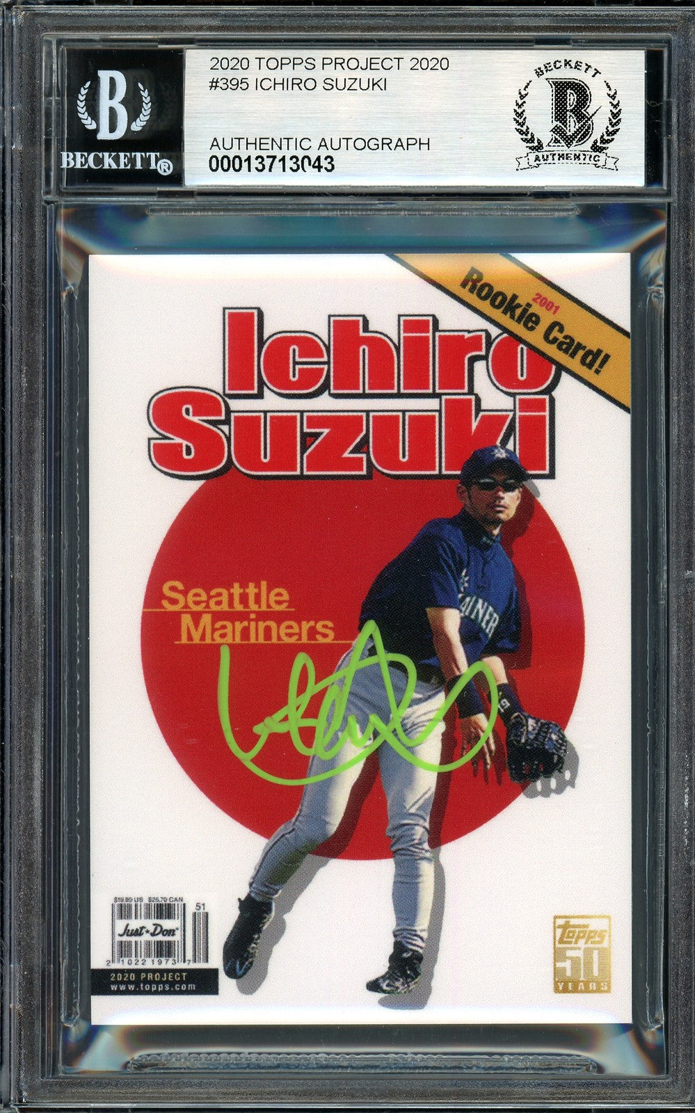 Ichiro Suzuki Auto Topps Project 2020 Don C Card 395 Sig 10 #/10 Beckett