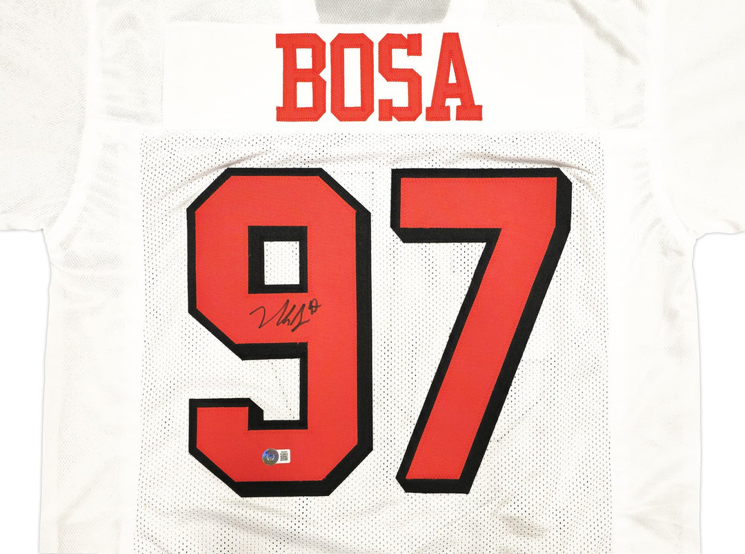 San Francisco 49ers Nick Bosa Signed White Jersey Beckett Witness