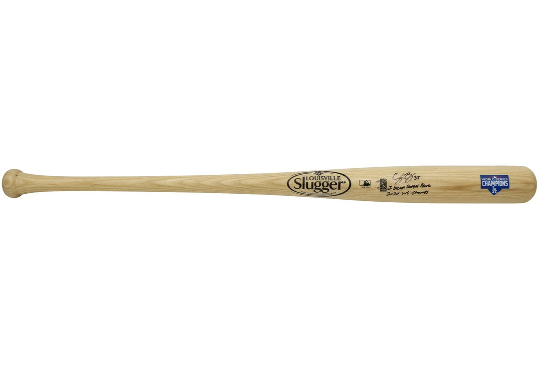 Cody Bellinger Signed Blonde WS Logo Louisville Slugger Bat Dodgers Fanatics